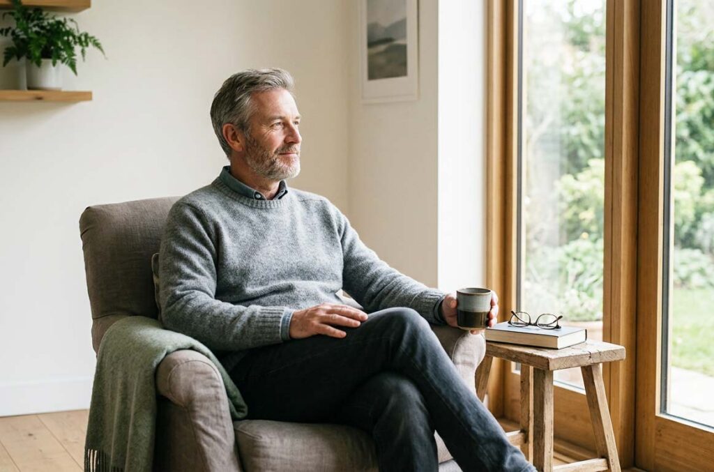 Un homme est apaisé après avoir suivi une formation à la gestion du stress à 34190 Ganges